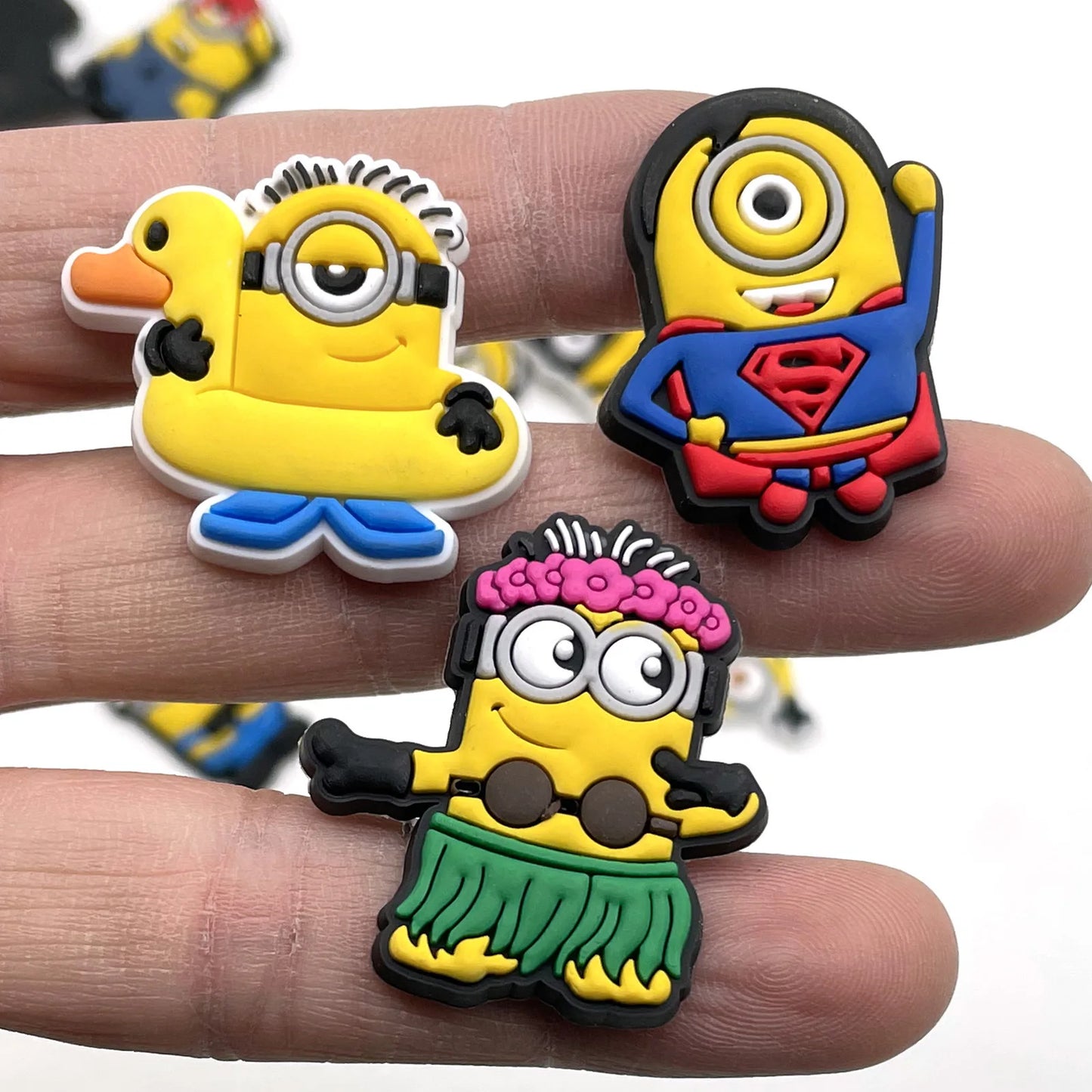 12-36Pcs Minion Cartoon Shoe Charms For Slides Sandals,PVC Shoe Decorations Accessories For Christmas Birthday Gift Party