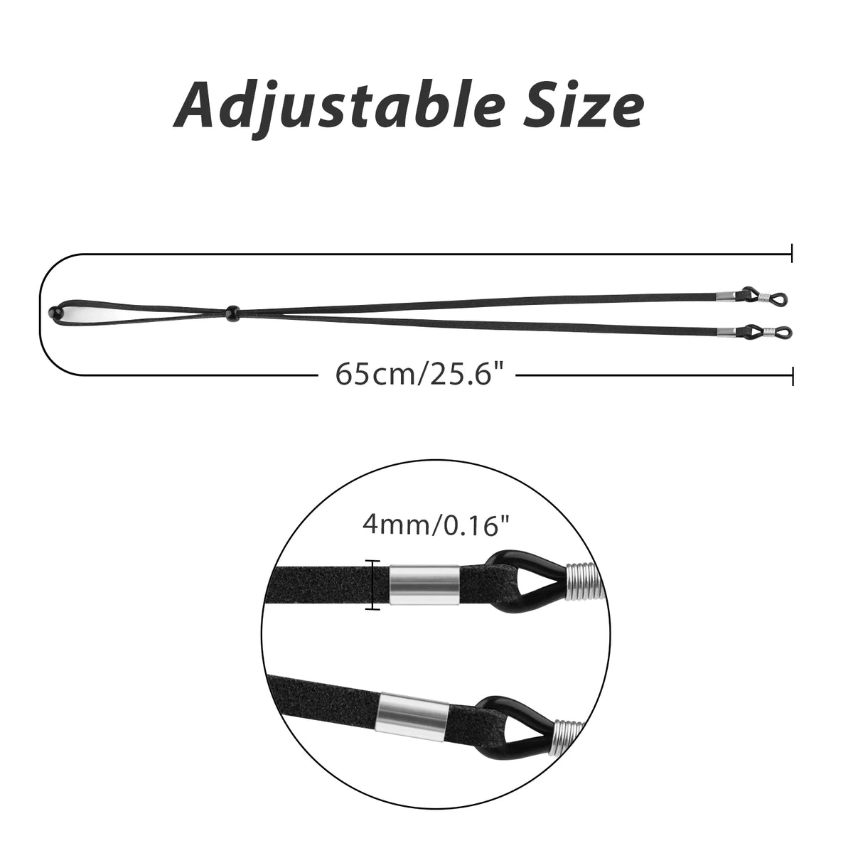 Solid Color Anti-lost Eyeglass Lanyard Suede Cloth Rope Adjustable Glasses Strap Unisex Anti-Slip Anti-Lost Glass