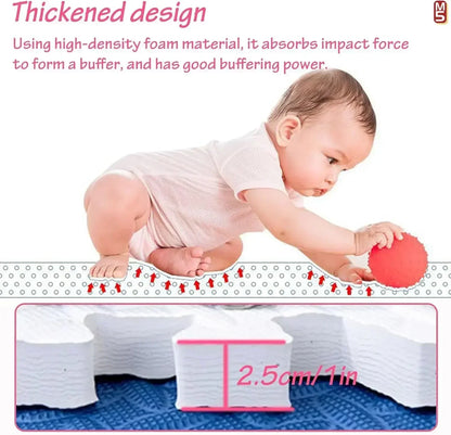 8Pcs/2.5cm Thick Nonslip Baby Crawling Play Mat Soundproof Puzzle Gym Mat for Children's Room and Eco-Friendly Puzzle Mat
