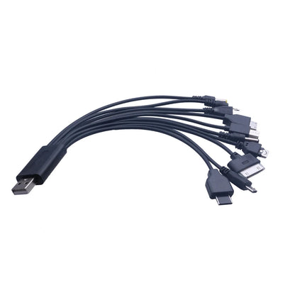 10In1 USB to Multi-ports USB Cable Universal Phone Charging Cable Multi-head Charging Cable Cord For Samsung Nokia Phone Charger
