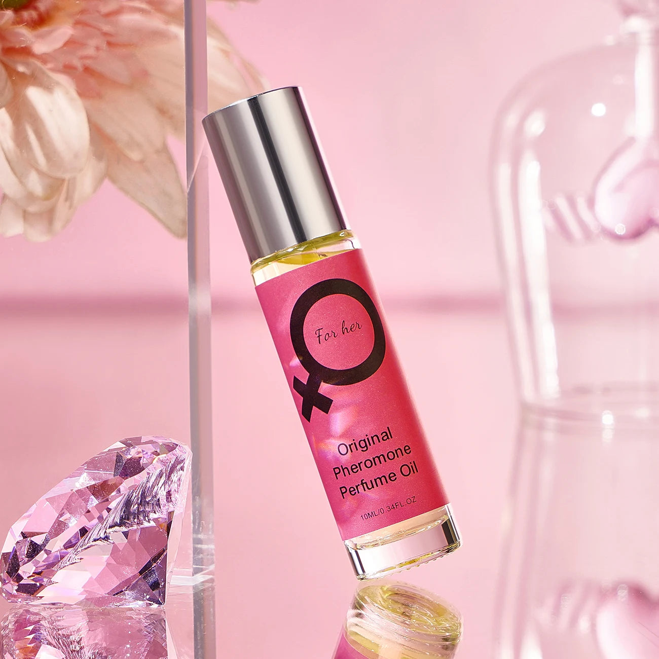 Rose red ladies' rolling fragrance, long-lasting floral fragrance, fresh and natural, suitable for dating, ideal holiday gift