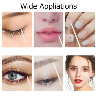 100/300/500 Nails Wooden Tip Cotton Stick Buds Disposable Ultra-Detail Corrector Nail Polish Remover Clean Sticks Manicure Tools