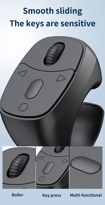 Cell Phone Scrolling Ring Wireless Finger Shutter Remote Control Page Turner Mobile Phone Controller BT For Travel