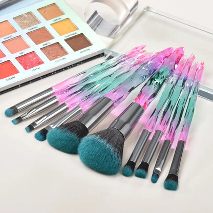 5/10 makeup brushes, crystal-textured makeup brush set, loose powder contouring eyeshadow suitable for ladies/girls