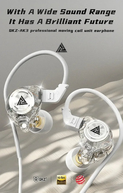 QKZ CK5 FiLe Wired Earphone with Microphone HiFi Music Earphone Professional Gaming And Sports Noise Cancelling Headphones