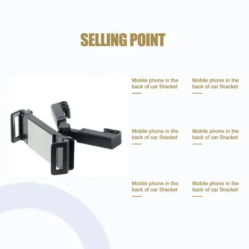 360 Degree Rotating Car Headrest Tablet Mount Holder Portable iPad Stand Auto Rear Seat Pillow Bracket for Travel Road Trip