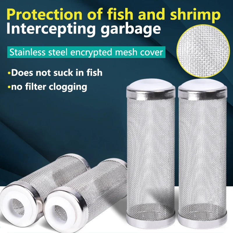 12/16mm Aquarium Inflow Inlet Filter Stainless Steel Mesh Net Guard Fish Tank Filter Accessories Intake Strainer Prefilter Cover