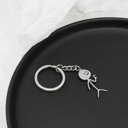 Fun Match People Keychain Creative Car Keyrings Heart To Heart Middle Finger Lovers Key Chain New Bag Pendant Couple'S Gifts