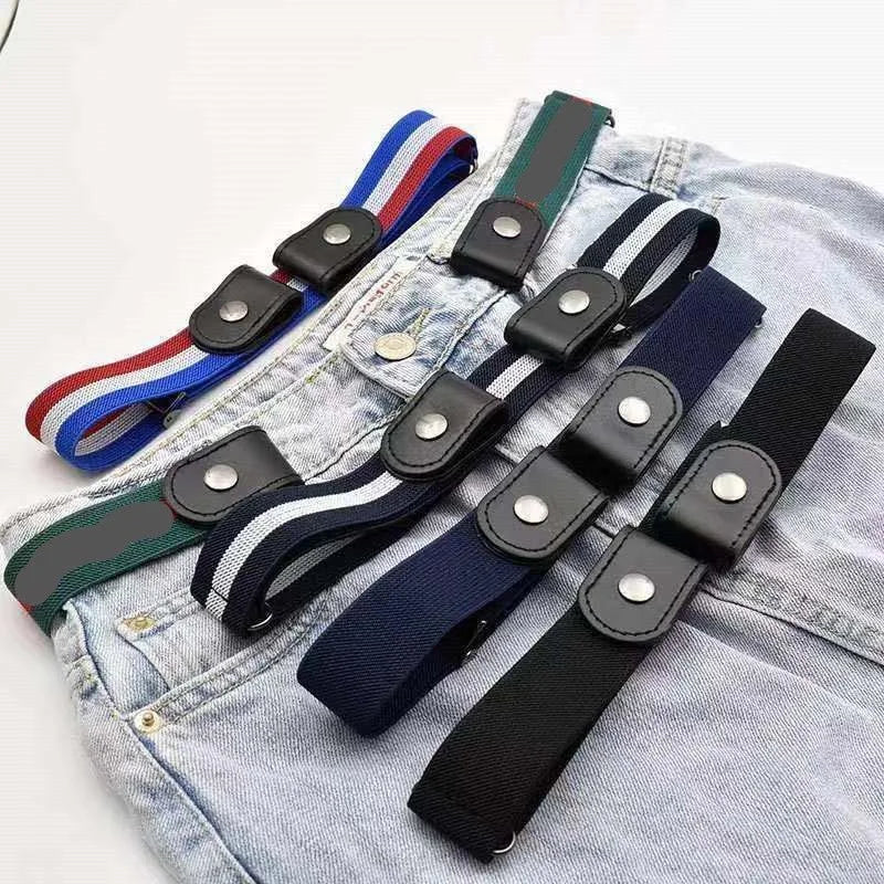 2024 Hot Men's and Women's Invisible Belt Without Buckle Seamless Lazy Belt Wild Elastic Elastic Jeans Belt Decoration Ins Wind