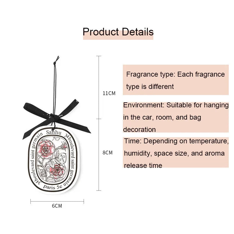 6Pcs Air Freshener Car Perfume Natural Scented Paper Auto Hanging Decoration fragrant tablets Aromatherapy Accessories Interior