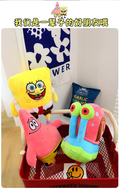 35cm SpongeBob Patrick Star Gary Squidward Tentacles Plush Dolls Stuffed Animals Bag Hangings Christmas Birthday Gifts For Kids