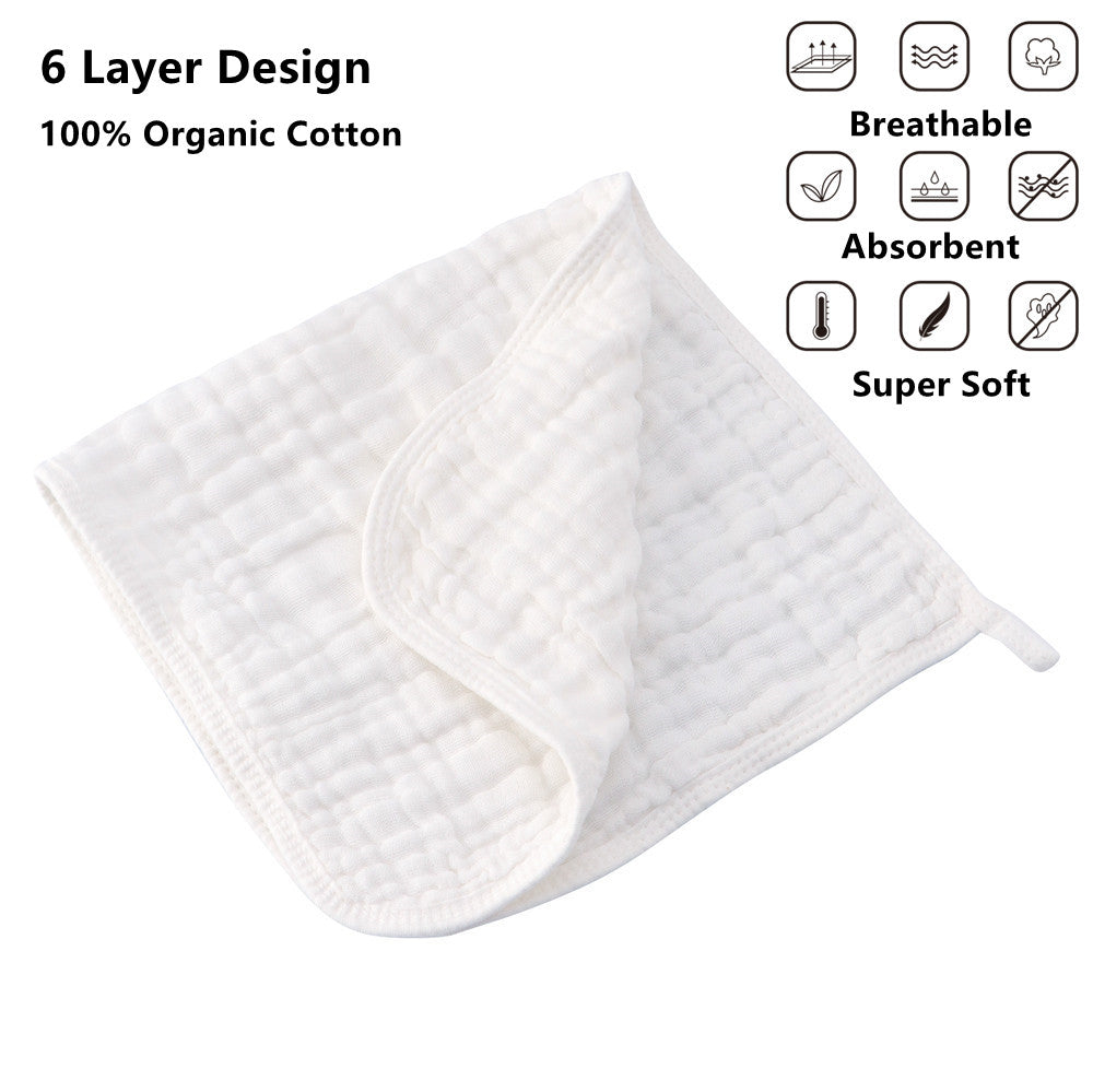 Large Muslin Burp Cloths Hand Washcloths for Baby Extra Absorbent and Soft Boys & Girls Milk Spit Up Rags for Newborn Registry
