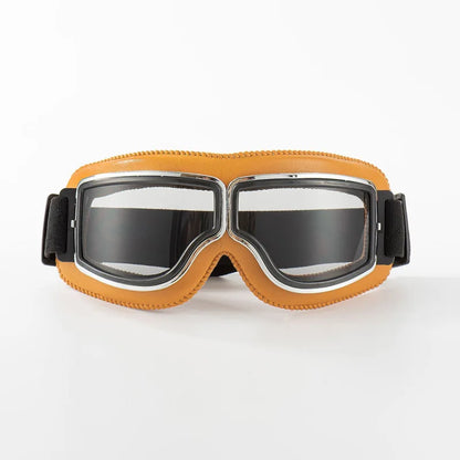 Motorcycle Glasses Windproof Motorcycle Helmet Glasses Sunglasses Retro Universal Folding Leather Retro Motorcycle Accessories