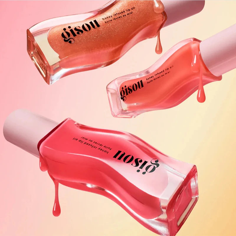 Gisou New Colors Full Range Of Long-lasting Moisturizing Raspberry Swirl Lip Oils Lip Gloss Care Lip Plumping Exfoliating Gloss