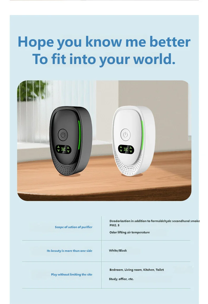 HOMEFISH 2026 New Negative Ion Air Purifier Pet Deodorizer Odor Deodorizer Intelligent Negative Ion