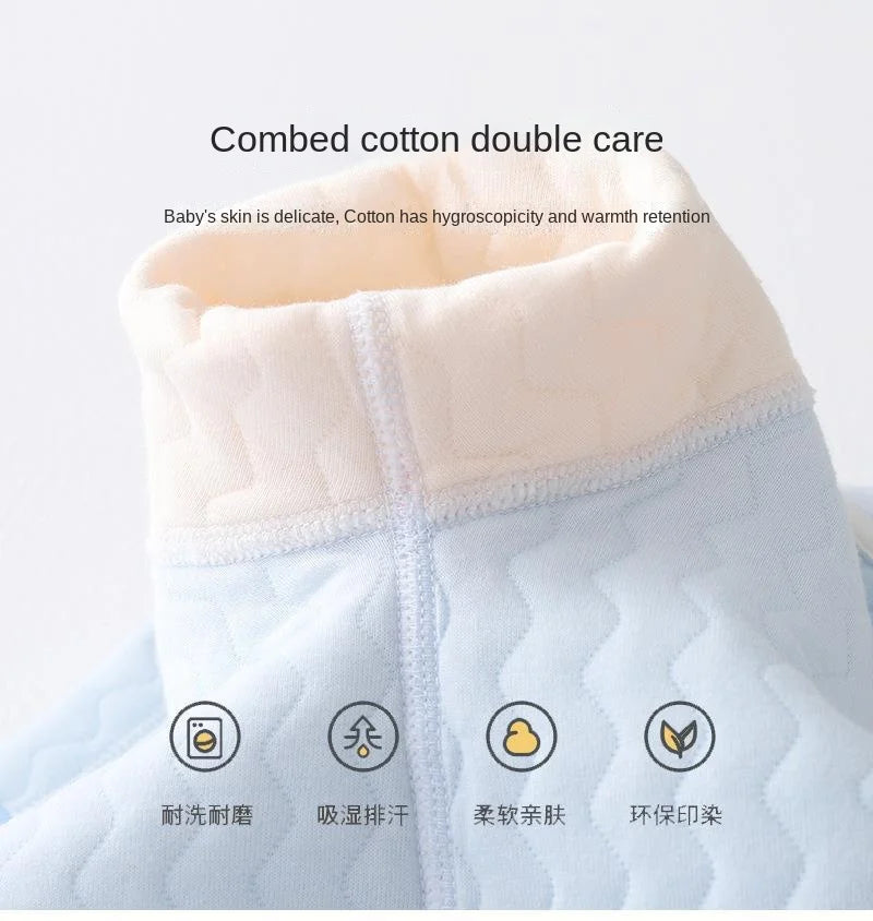 Baby Boneless Bodysuit Newborn Warm Romper Boys and Girls Cartoon Bodysuit Long Sleeve Climbing Suit