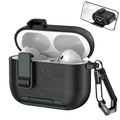 New Earphone Cover For AirPods Pro 3 3rd Generation Protective Case With Secure Lock Invisible Phone Stand Leather Texture Cover