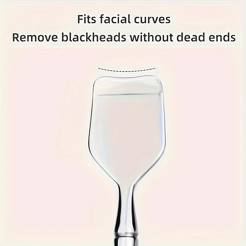 1Pcs Double-Ended Blackhead Remover: Facial Pore Cleanser, Exfoliator, and Massage Tool for Smooth Skin