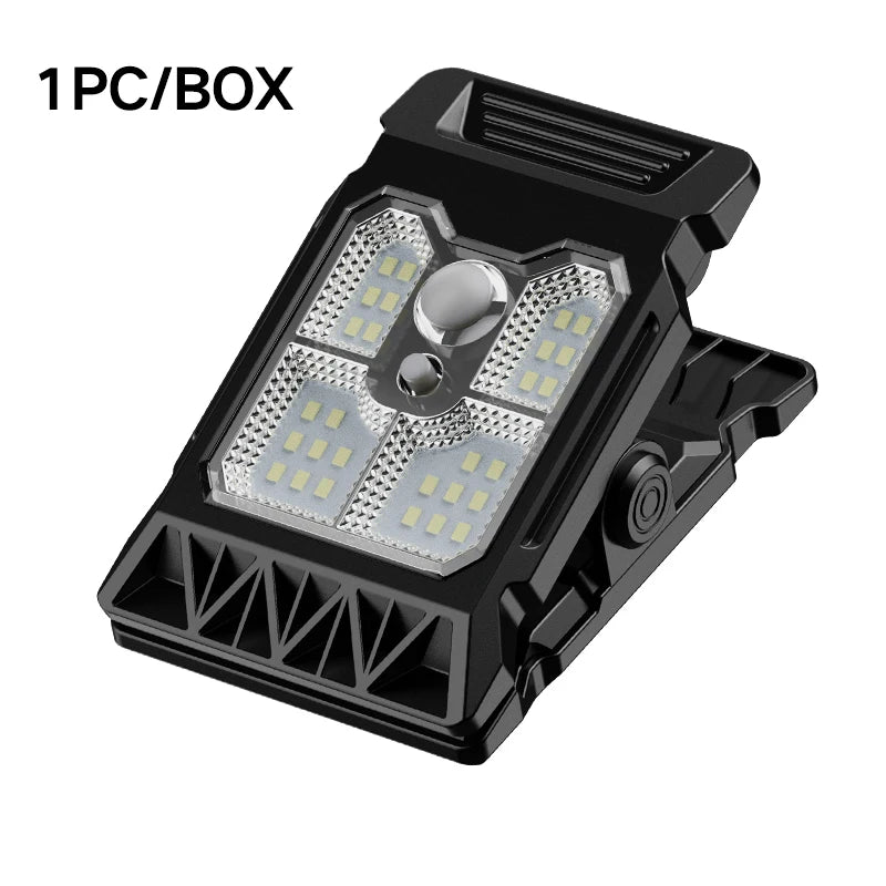Solar powered courtyard lamp, household garden lighting, human body sensing multifunctional outdoor clip on lawn lamp