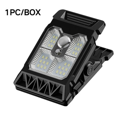Solar powered courtyard lamp, household garden lighting, human body sensing multifunctional outdoor clip on lawn lamp