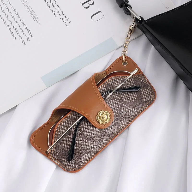 Portable Glasses Case with Keychain - Protective Storage Bag for Myopia Glasses And Sunglasses - Daily & Travel Essential