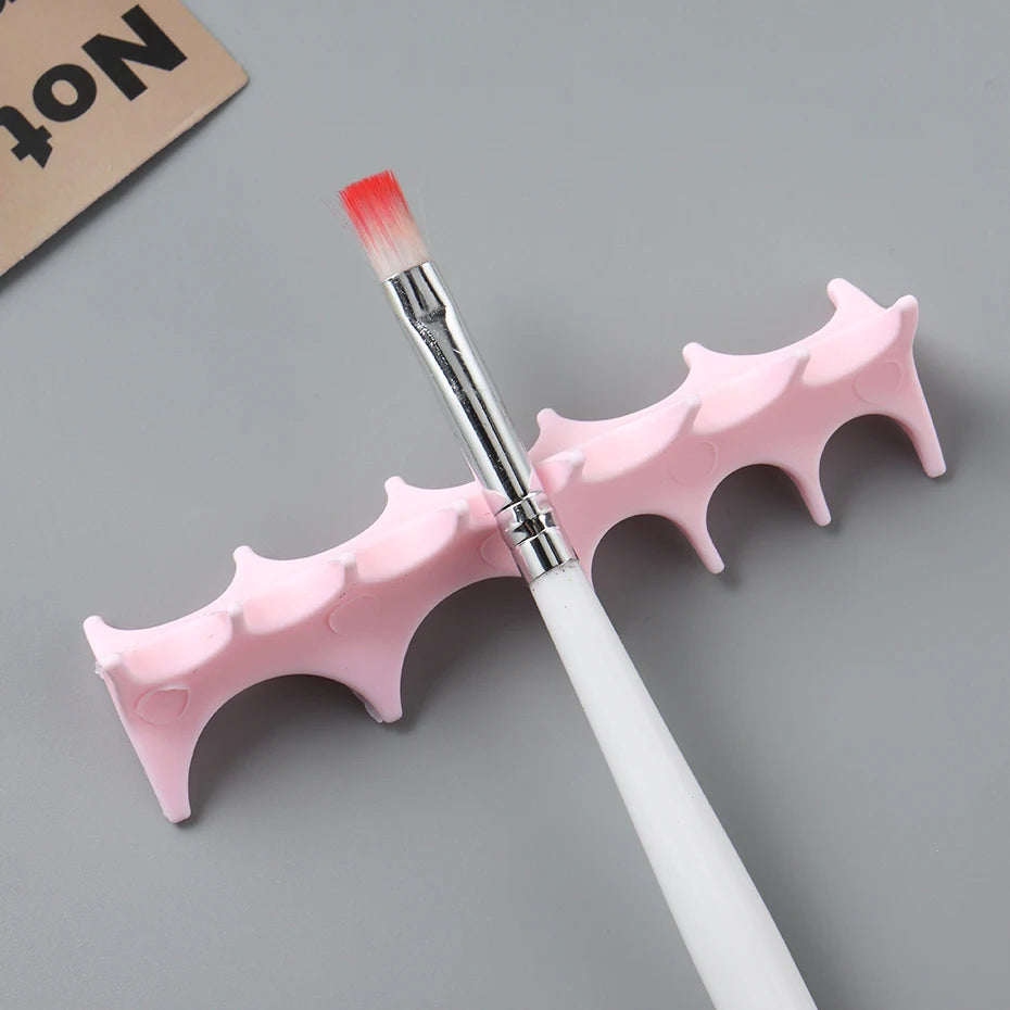 Soft Silicone Nail Pen Holder Brush Rack Shelf UV Gel Brush Display Stand Makeup Painting Pen Rest Organizer Stander Manicure