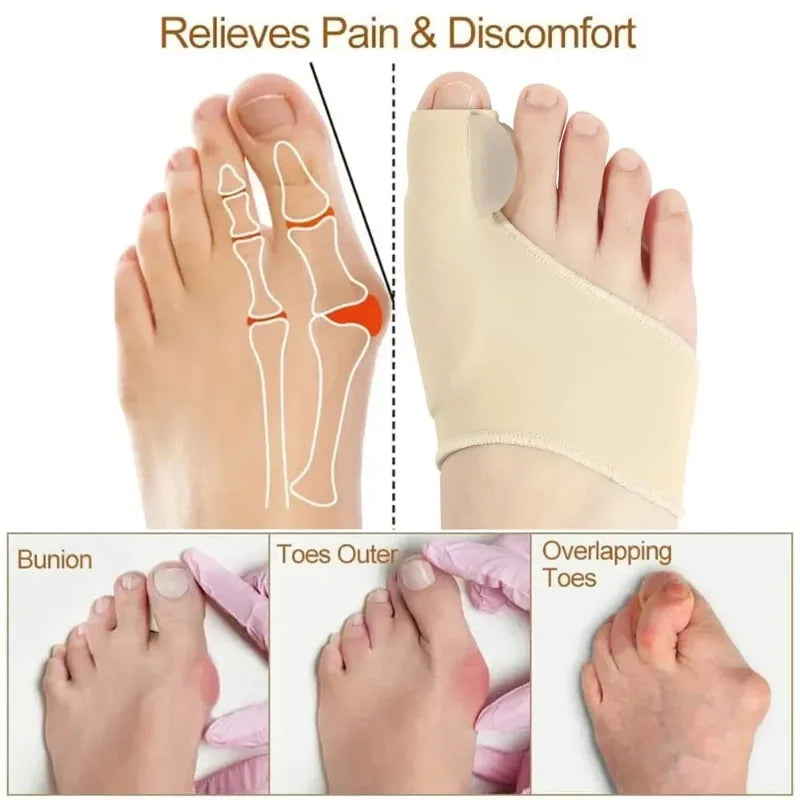 Hallux Valgus Bunion Corrector Orthotics Toe Separator - Feet Bone Thumb Adjuster Pedicure Sock Straightener for Foot Health
