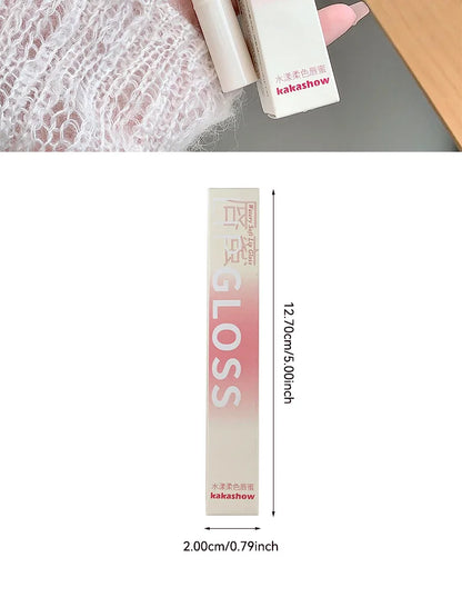 Kakashow Mirror Watery Lip Gloss Iron Brush Head Jelly Lipgloss Moisturizing Lip Tint Lipstick Nature Nude Lips Makeup Cosmetics
