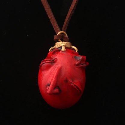 Fashing Popular anime Red Elliptical three-dimensional pendant Necklace Egg Of King Cosplay  Arc Resin Pendant Accessories Gift