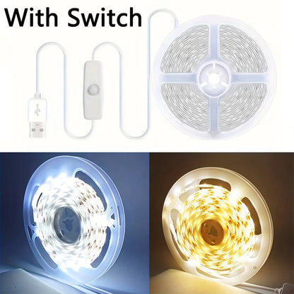 5V 2835 LED Strip Lights can be pasted,cuttable,White/Warm White Flexible LED Light For TV Backlight Home Cabinet Decor Lighting