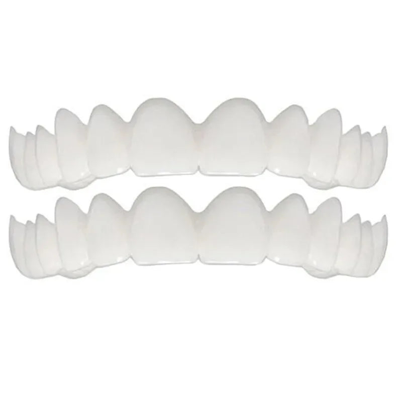 Perfect Fit Teeth Whitening Fake Tooth Cover Snap On Silicone Smile Veneers Teeth Upper Tool False Tooth Cover Oral Hygiene Care