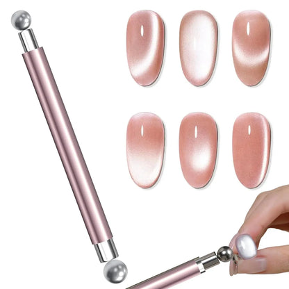 1/2Pcs Nail Cat Eye Magnetic Ball With Nail Magnetic Stick Tool Set Double-head Strong Magnet Pen 3D Cat Eye Gel Nail Supplies