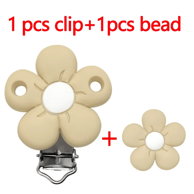 1/3/10pcs Silicone Flower Pacifier Clips Food Grade Teethers For Baby DIY Baby Soother Nursing Pacifier Chain Accessories