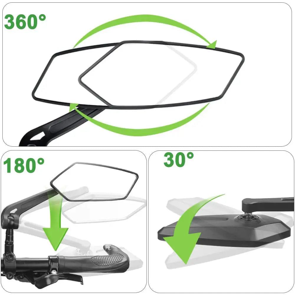 DOMEN Bicycle Rearview Bike 360° Rotate Adjustable Wide Angle Mirror Road Bike Handlebar Rear View Mirrors Bike Accessories