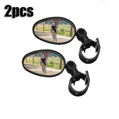 1pcs Bike Rearview Mirror 360° Adjustable Rotatable Handlebar Convex Mirror Safe Wide Angle For Bicycle Cycling Outdoor Sports