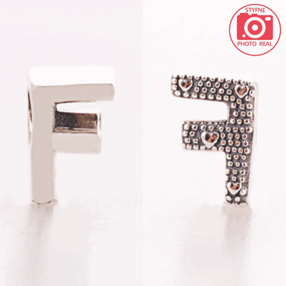 Silver 925 26 Letter A-Z Alphabet Charm Fine Beads Fit Original Charms Silver Bracelet DIY Fine Jewelry for Women Gifts Making