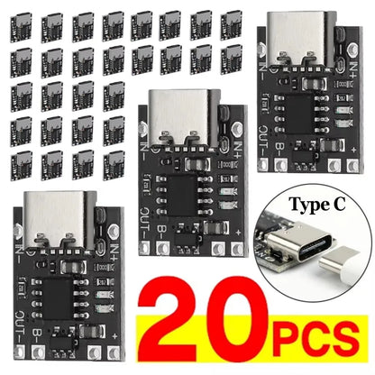 1-20PCS Universal USB Type C Charging Board 3.7V Lithium Battery Charger Board Over Module with Protection Circuit Connectors