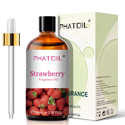 PHATOIL 100ml Fruity Fragrance Oil for Diffuser Candles Making -Coconut & Vanilla Strawberry Lemon Peach Aroma Essential Oils