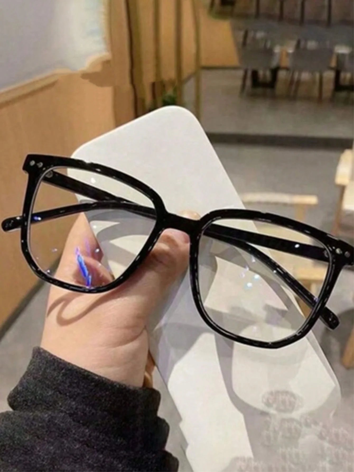 1/2/3 pairs of universal fashion glasses, square-framed glasses, fashionable campus style, clear black frame, back to school