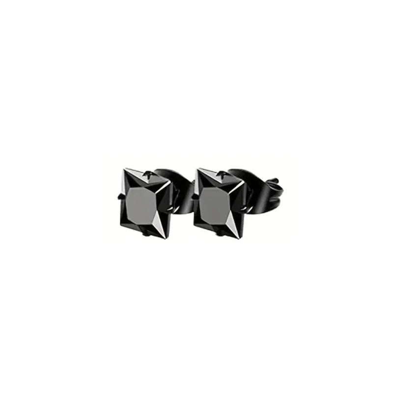 1-5 Pairs Stainless Steel Earrings Cross Dangle Hinged Earrings, Cubic Zirconia Stud Earrings For Men, Ear Piercing Jewelry