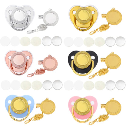 New Blank Baby Pacifier Clip Holder Set Personalized Newborn Dummy BPA Free Luxury Silicone Infant Teether Baby Soother