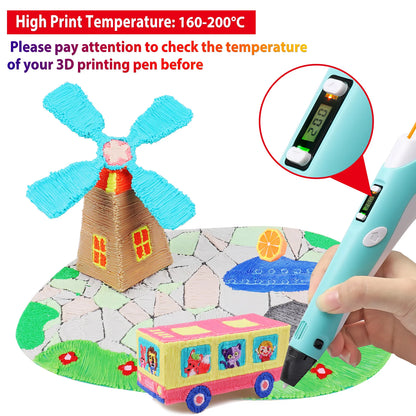 32/15/10 Colors 3D Pen Filament Refills 1.75mm PLA, Each Color 10Feet(3m), Total 320/150/100 Feet (96/45/30m), Random Color