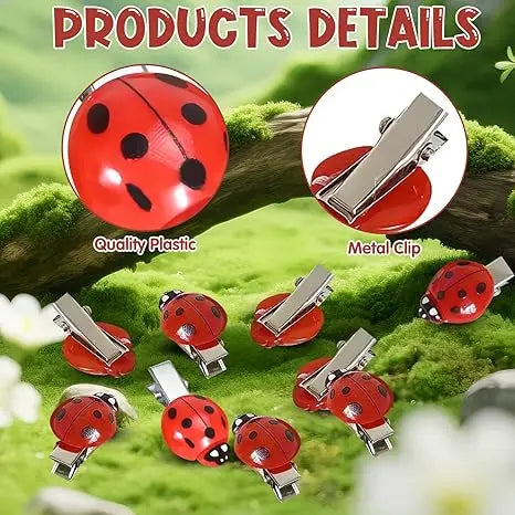 10-piece set of cross-border fashionable cute bee ladybug hair clips mini accessories hairpins for students bulk fun