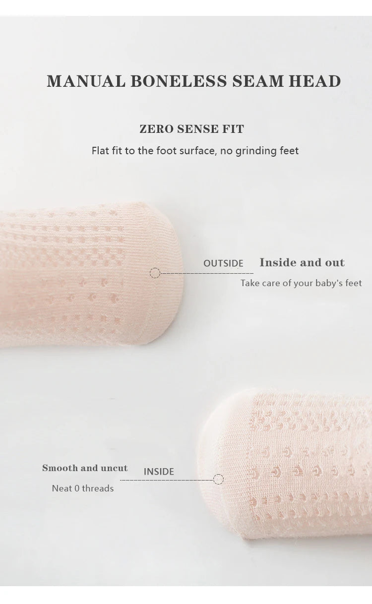 Baby Girls Socks Princess Lace Kids Socks Summer Thin Mesh  Children Cotton Socks Boneless Newborn Tube Socks For 0-8Y