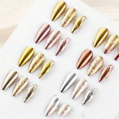 6Colors/Set Metallic Mirror Chrome Nail Powder Holographic Chameleon Glitters Manicure Dust Rose Gold Champagne DIY Nail Powder