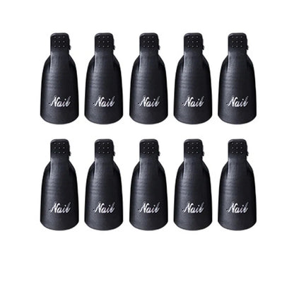 10 Pcs/Bag Colorfulful Acrylic Manicure Art Dipped Cap Clip Nail Cleaning Manicure Uv Gel Nail Polish Dipped Wrapping Tool Finger
