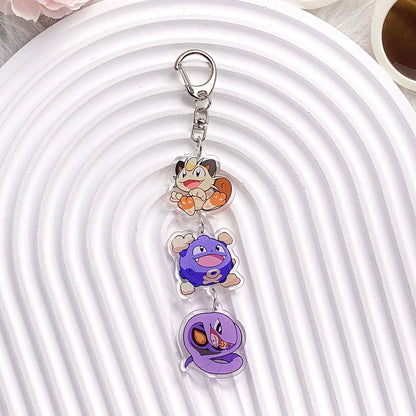 Pokémon Characters Pikachu Bulbasaur Jigglypuff Acrylic Keychain Bag Charms Accessories Backpack Pendant Key Holder Friend Gifts