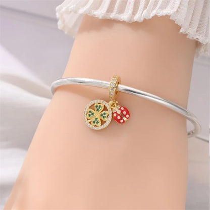 Charms Silver 925 Ladybugs and Cherry Strawberries Pendant Bead Fit 3mm Bracelet Bangle Necklace For Women Luxury Jewelry Making