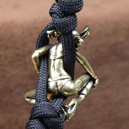 Beauty Girl Brass Knife Beads DIY Paracord Handmade Woven Lanyard Pendants Umbrella Rope Bracelet Charms DIY Accessories