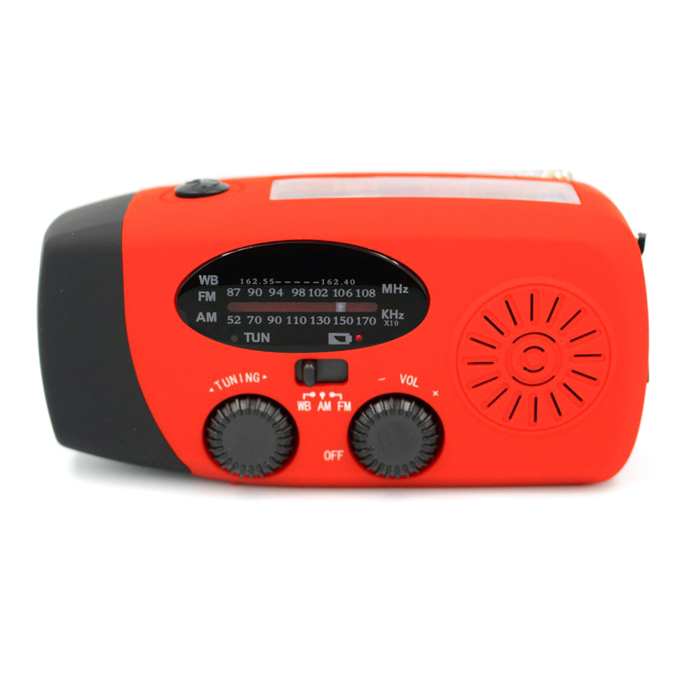 Solar Hand Crank Powered Camping Light With AM/FM Radio Outdoor 2000mAh USB Charging Multifunctional Hand Dynamo LED Flashlight